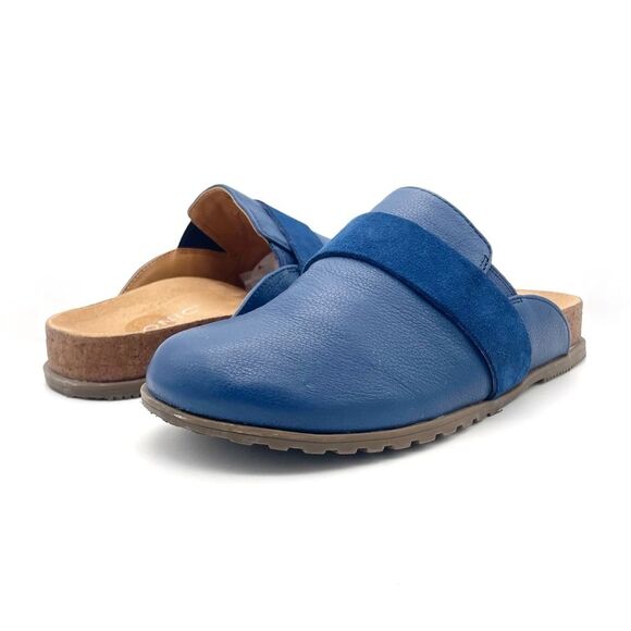 Vionic Ambrosia Clogs Blue Leather Suede Slides Slip On Orthotic Comfort Size 7 - Picture 16 of 16